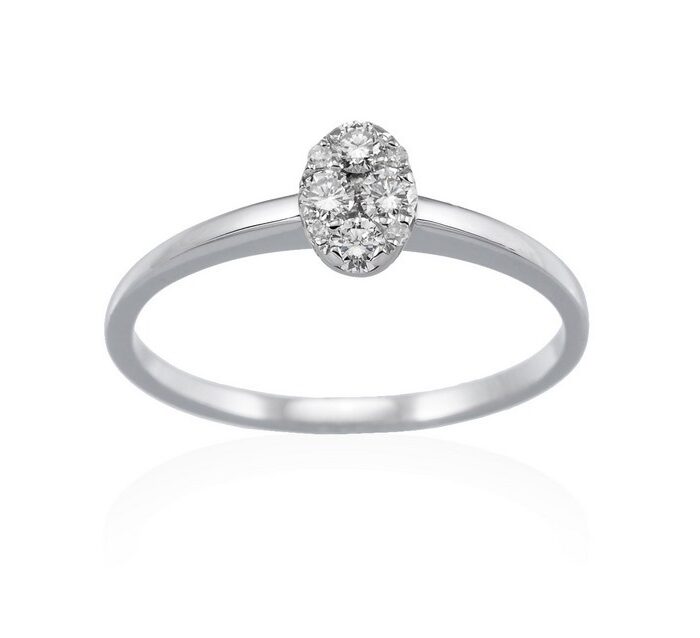Anillo en Oro 18Kt. y diamantes