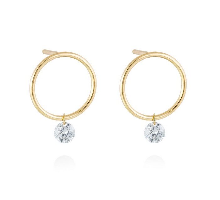 Pendientes en Oro 18Kt. y diamantes