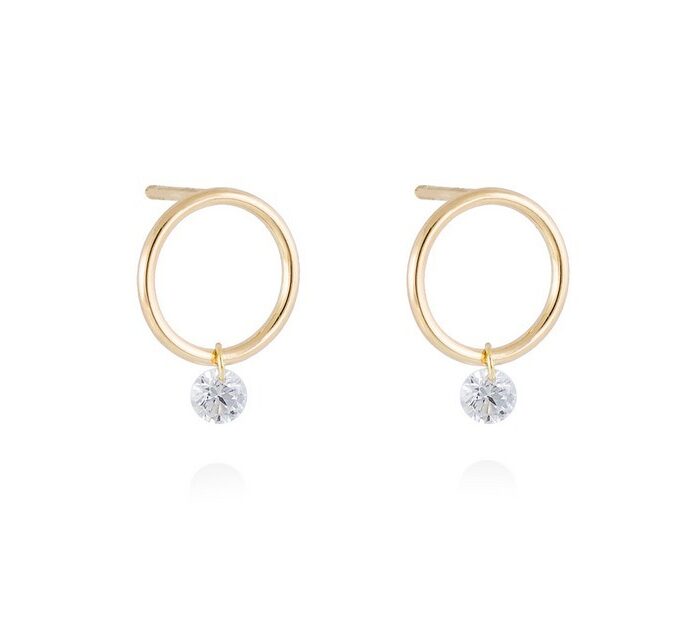 Pendientes en Oro 18Kt. y diamantes