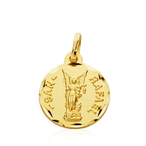 Medalla de San Rafael en oro amarillo de 18 kt