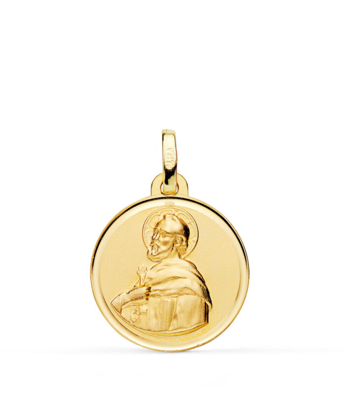Medalla de San Pedro en oro amarillo de 18 kt