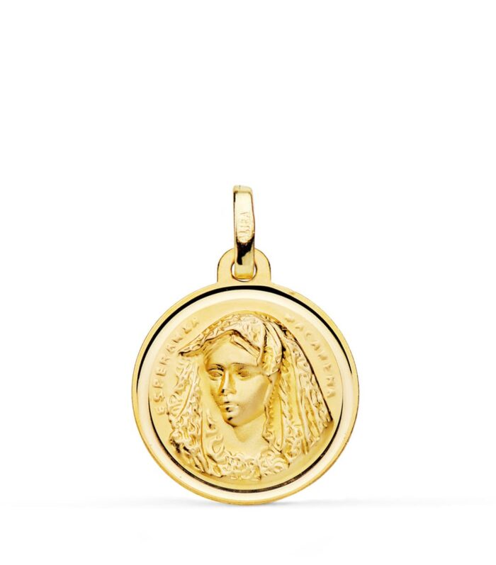 Medalla Virgen de la Macarena en oro de 18 kt