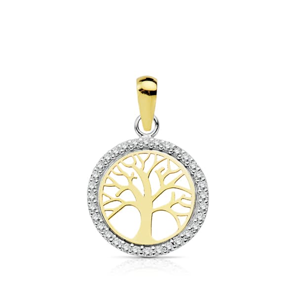 Colgante Árbol de la vida en oro de 18 kt bicolor