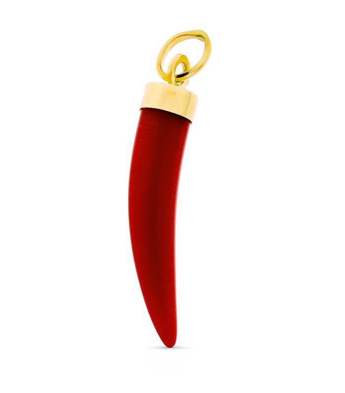 Colgante amuleto colmillo en oro de 18 kt